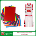 Qingyi personalizado a4 tamaño PU película de transferencia de calor para baloncesto jersey